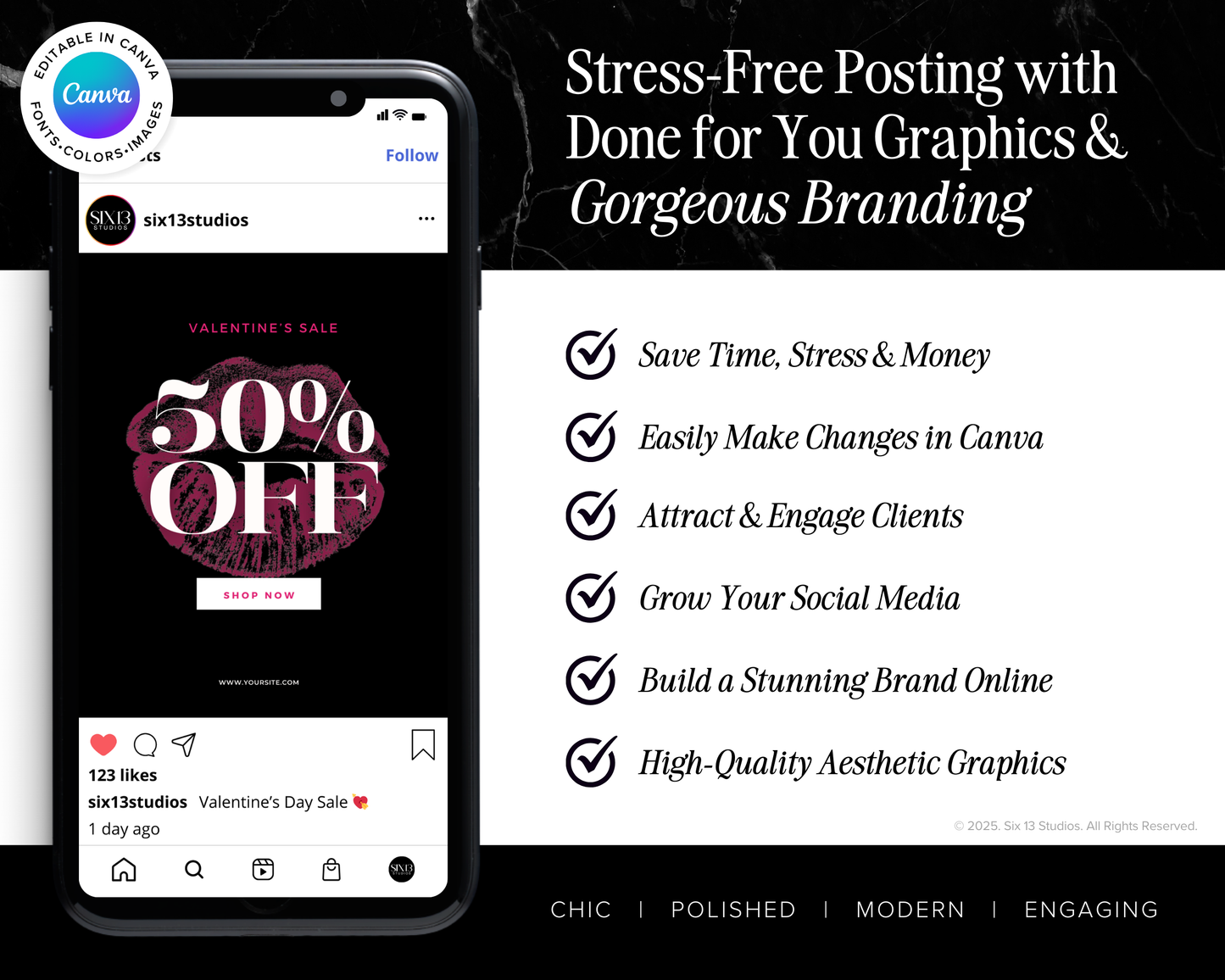 Valentine's Day Promo Bundle - Chic Social Media Instagram Templates (Canva)