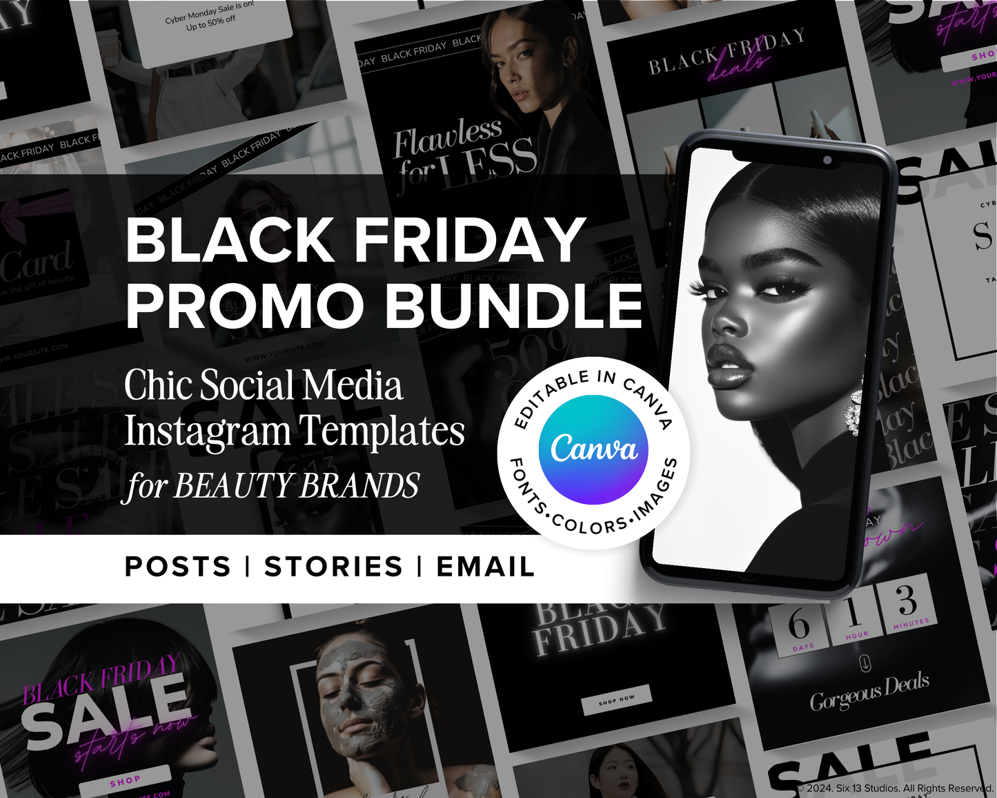 Black Friday Promo Bundle - Chic Social Media Instagram Templates (Canva)