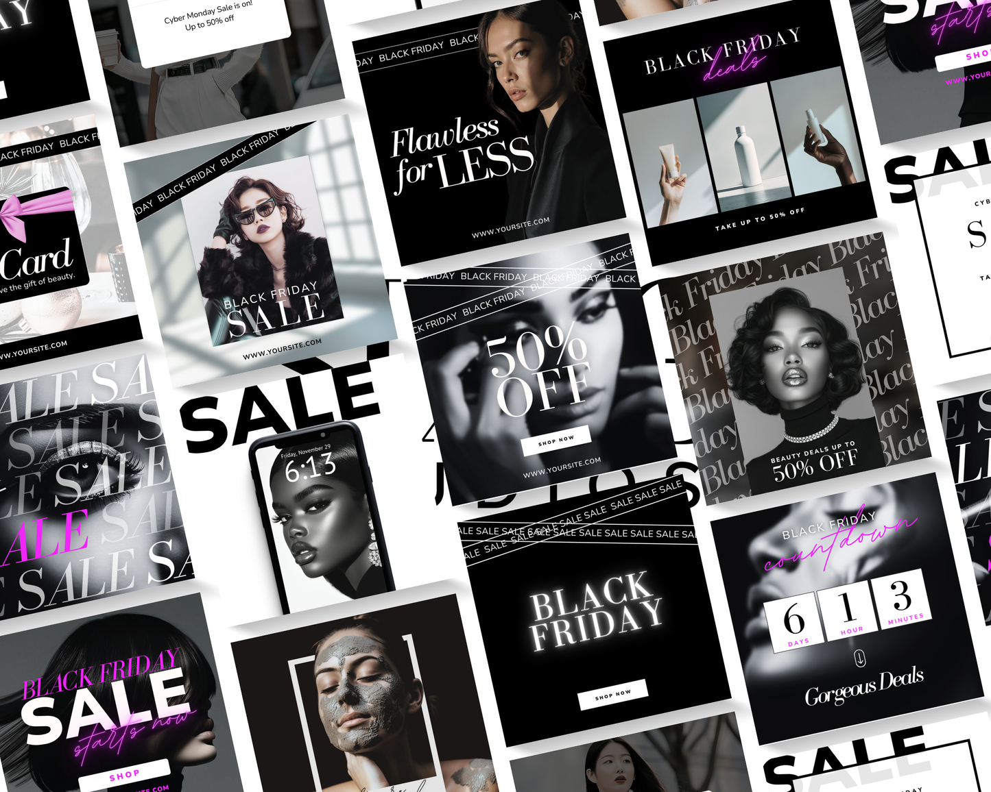 Black Friday Promo Bundle - Chic Social Media Instagram Templates (Canva)