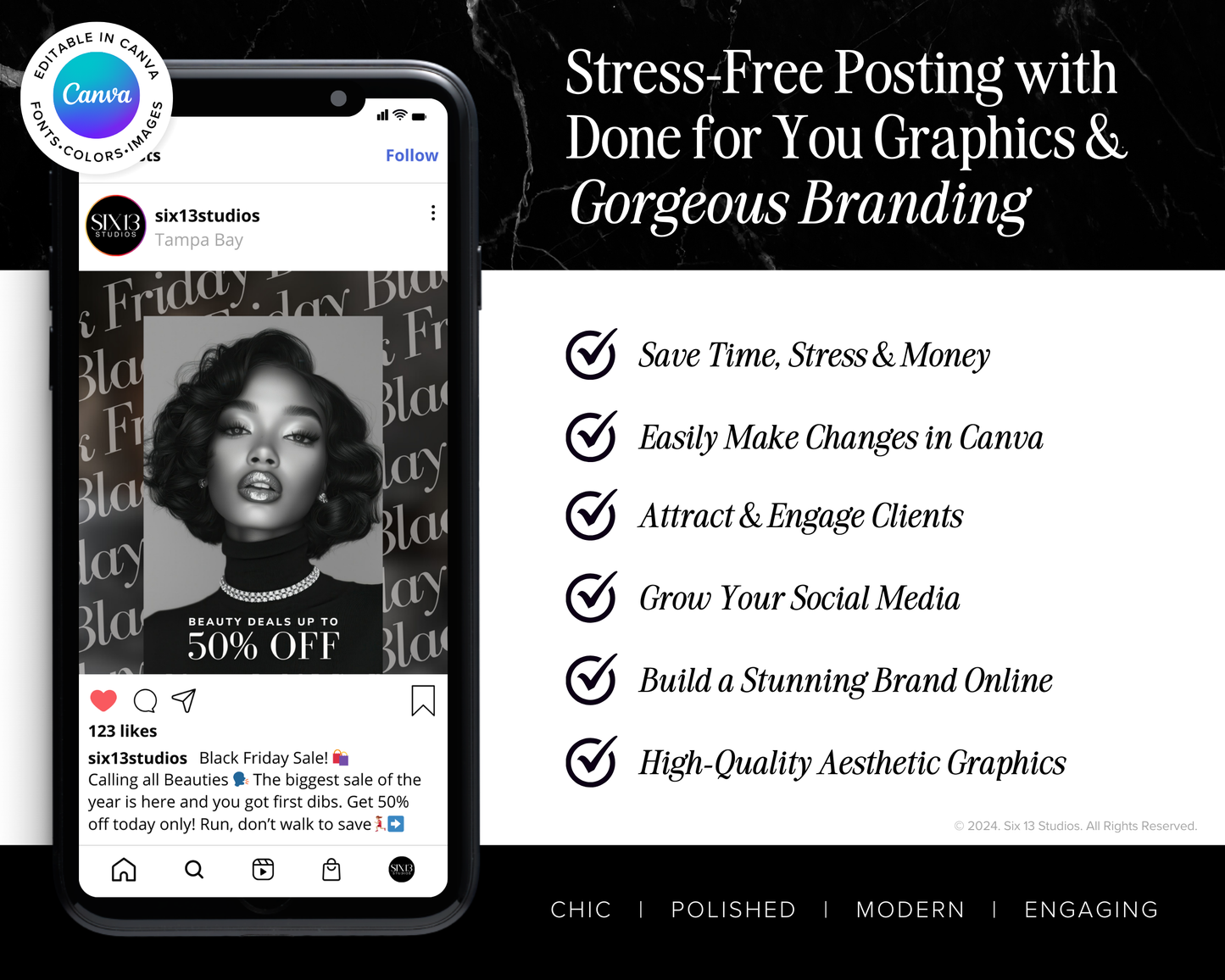 Black Friday Promo Bundle - Chic Social Media Instagram Templates (Canva)
