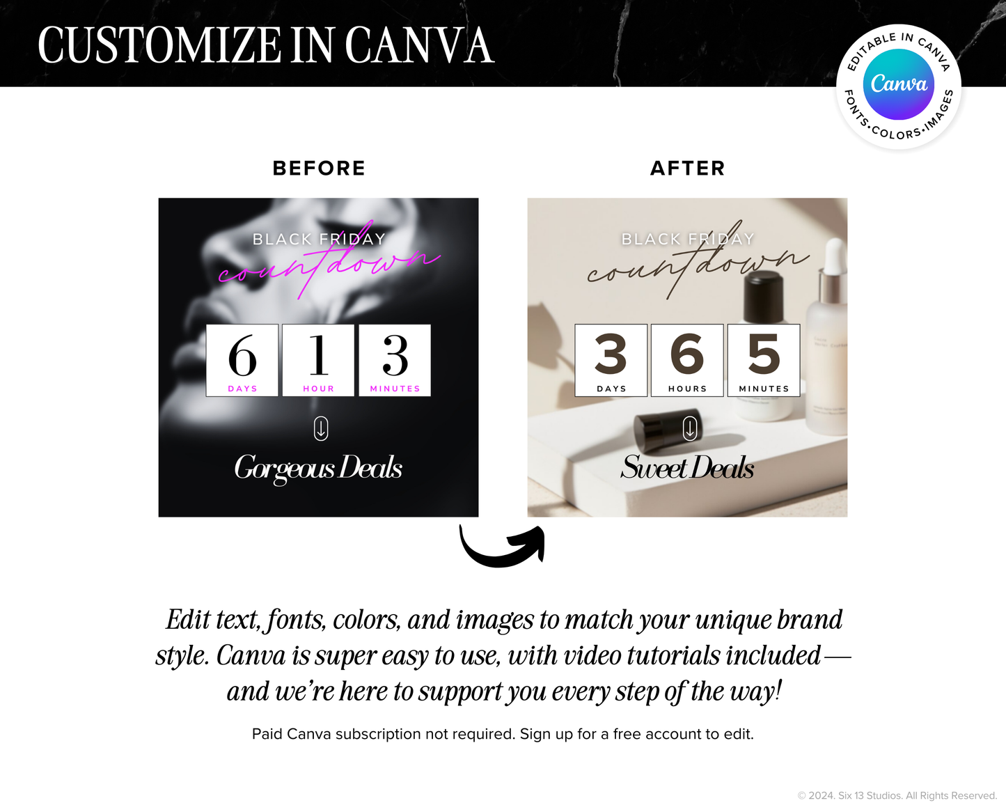 Black Friday Promo Bundle - Chic Social Media Instagram Templates (Canva)