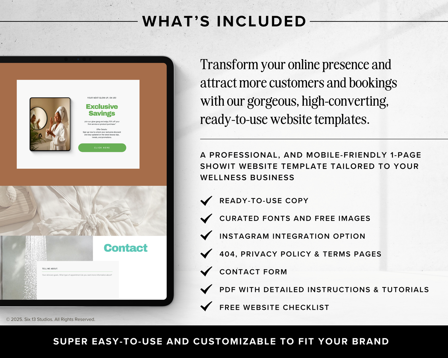 Blu Spa Showit Website Template for Spas Wellness Estheticians Beauty Health Professionals - Mobile Friendly