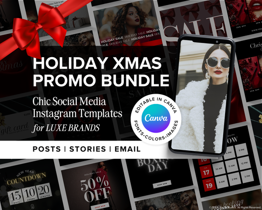Christmas Holiday Sale Promo Bundle - Chic Social Media Instagram Templates (Canva)