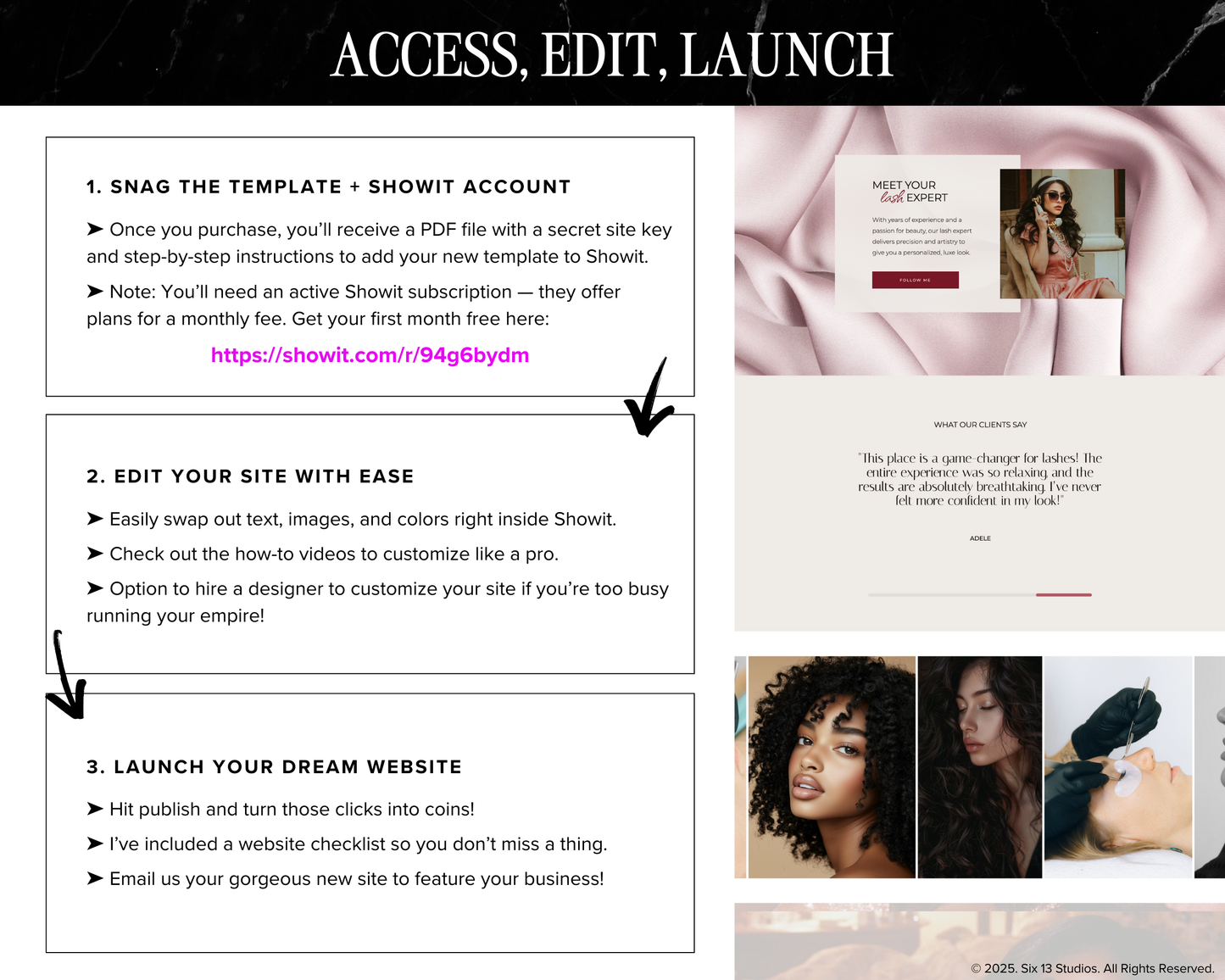 Lash Luxxe Showit Website Template for Lash Artists & Beauty Pros – Mobile Friendly